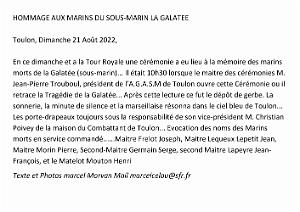 2022 08 21 TOULON HOMMAGE AUX MARINS DU SOUS MARIN LA GALATEE (0)